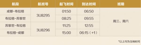 川航成都直飞苏黎世,川航2019年新开的航线
