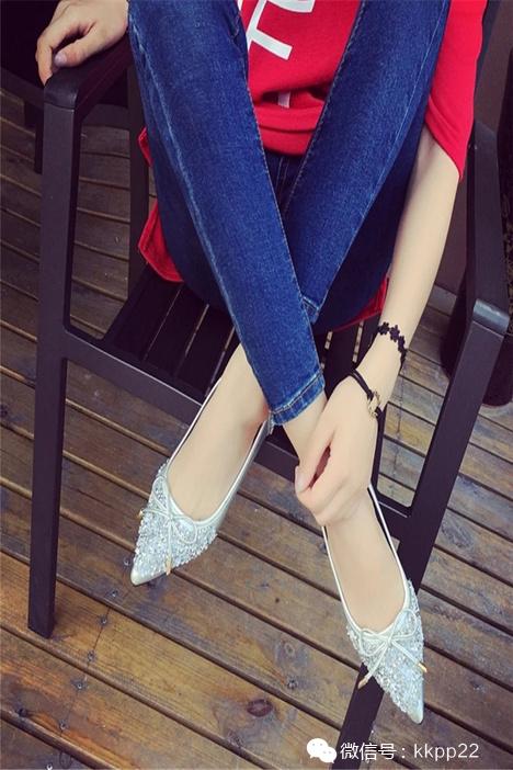 爆款美鞋脚感舒服的时尚百搭鞋,高档镶钻鞋