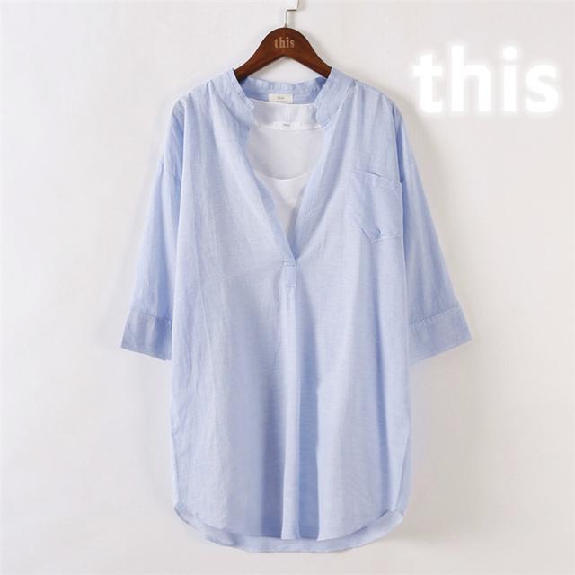 孕妇衬衫上衣中长款搭配,孕期穿搭夏季衬衫