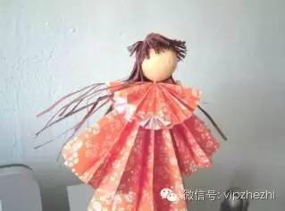 信风娃娃怎么折纸视频教程,立体和服娃娃折纸教程