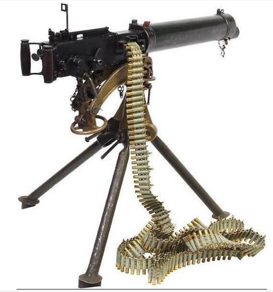 重型马克沁重机枪,一战缴获mg08马克沁重机枪老照片