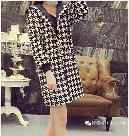千鸟格毛呢外套女图片 (千鸟格毛呢外套女款时尚潮流)