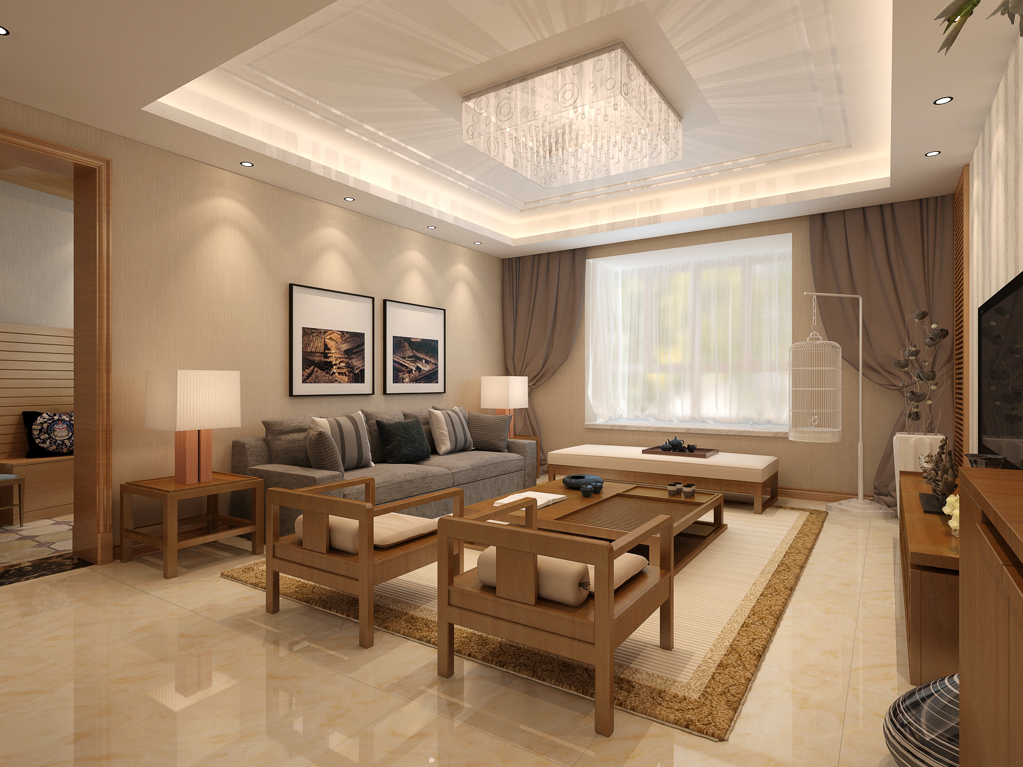 半包100平米装修风格,大面积中式风格装修全包