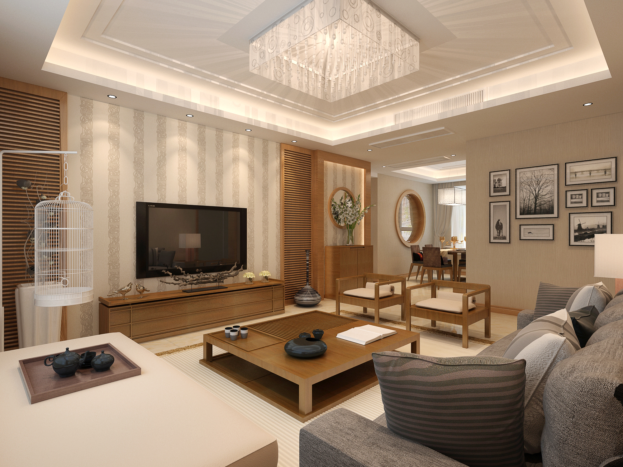 半包100平米装修风格,大面积中式风格装修全包