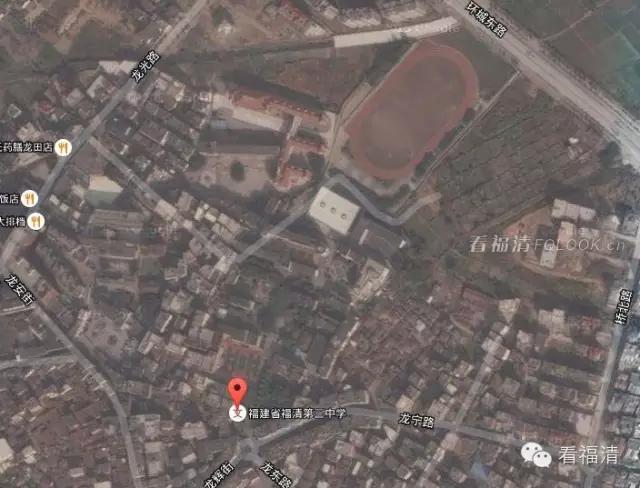 航拍福清市学校,可以看到学校内部的卫星地图