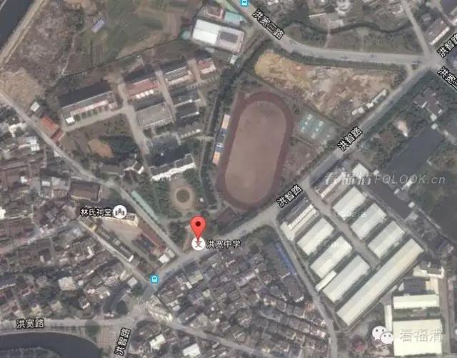航拍福清市学校,可以看到学校内部的卫星地图