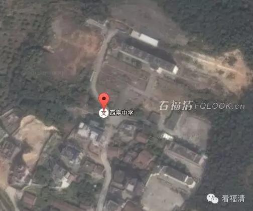 航拍福清市学校,可以看到学校内部的卫星地图