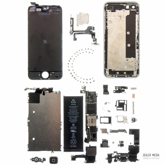 拆修iphone手机,苹果5c换后壳