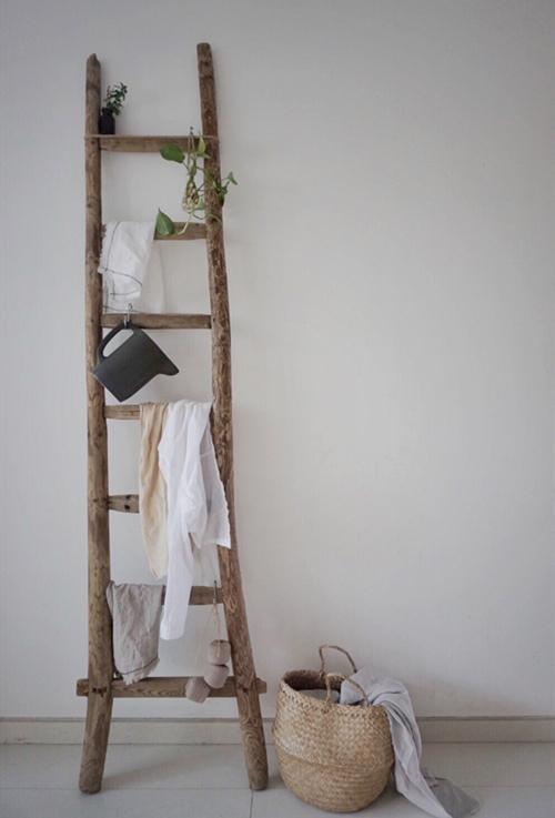 置物架小户型收纳,原木梯形置物架书架家用落地