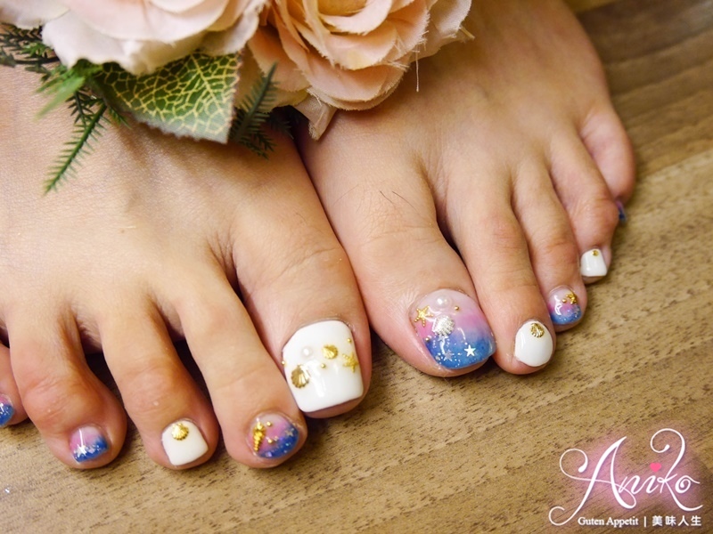 海洋风晕染美甲教程,夏日美甲海洋风