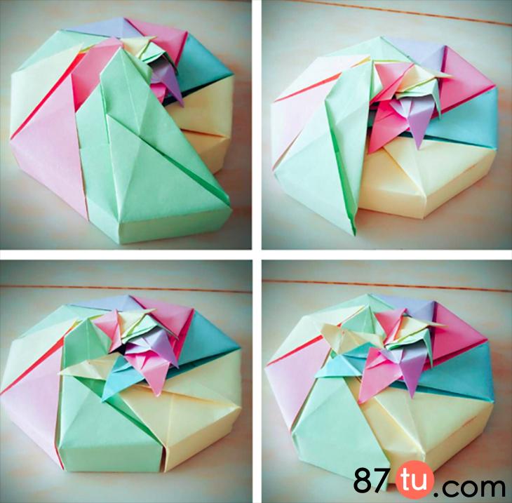 牛奶礼盒怎么折图解,糖果礼盒的折法图解