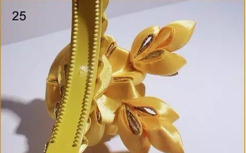 丝带五瓣花发卡制作教程,diy手工制作蝴蝶结小发卡