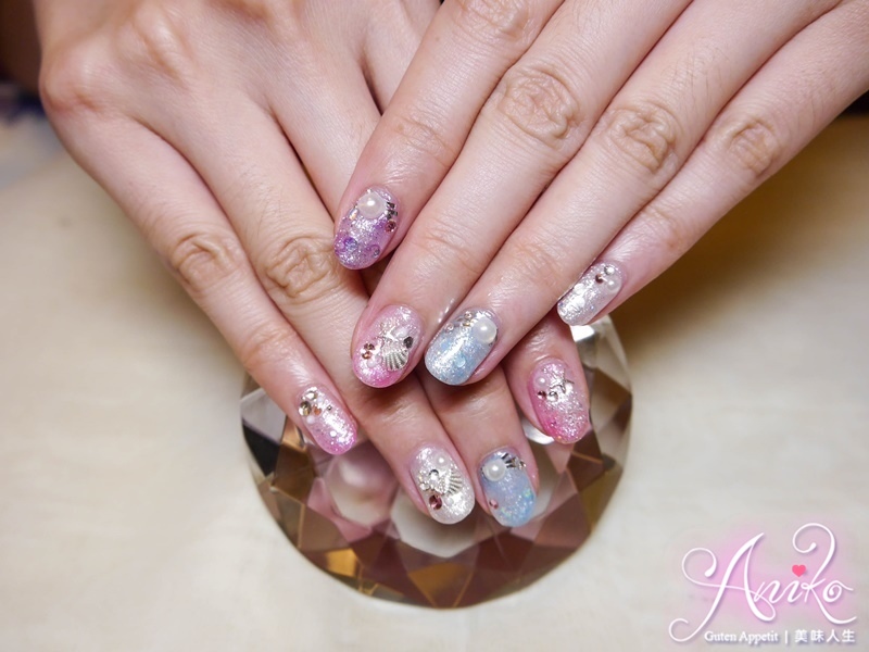 海洋风晕染美甲教程,夏日美甲海洋风