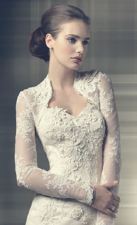 胖人婚纱照怎样做发型才显脸小？15款婚纱照发型