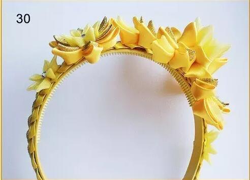 丝带五瓣花发卡制作教程,diy手工制作蝴蝶结小发卡