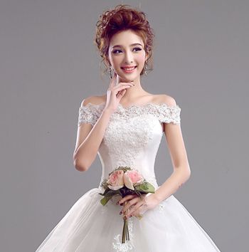 胖人婚纱照怎样做发型才显脸小？15款婚纱照发型