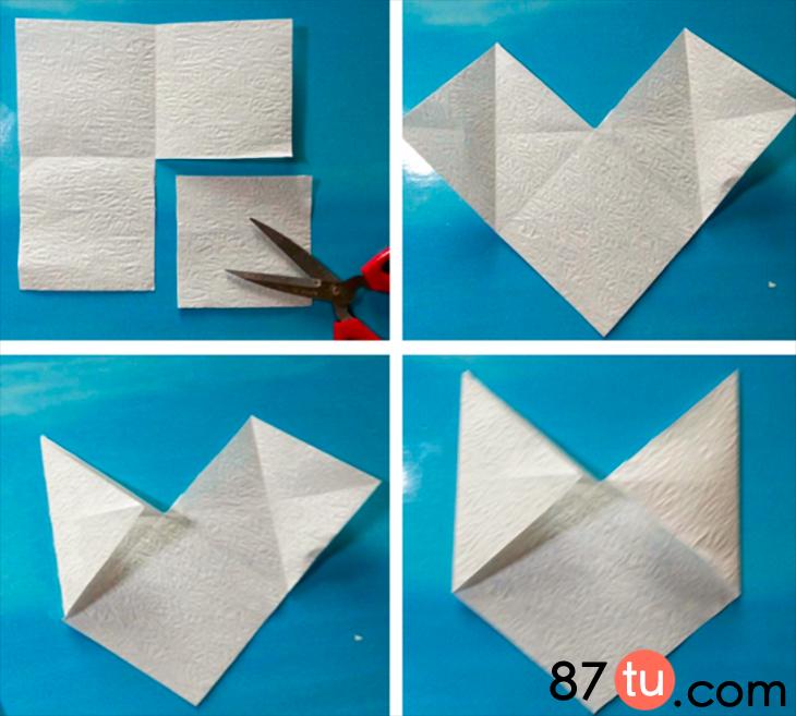 兔兔书签折纸教程,亲子手工小白兔折纸