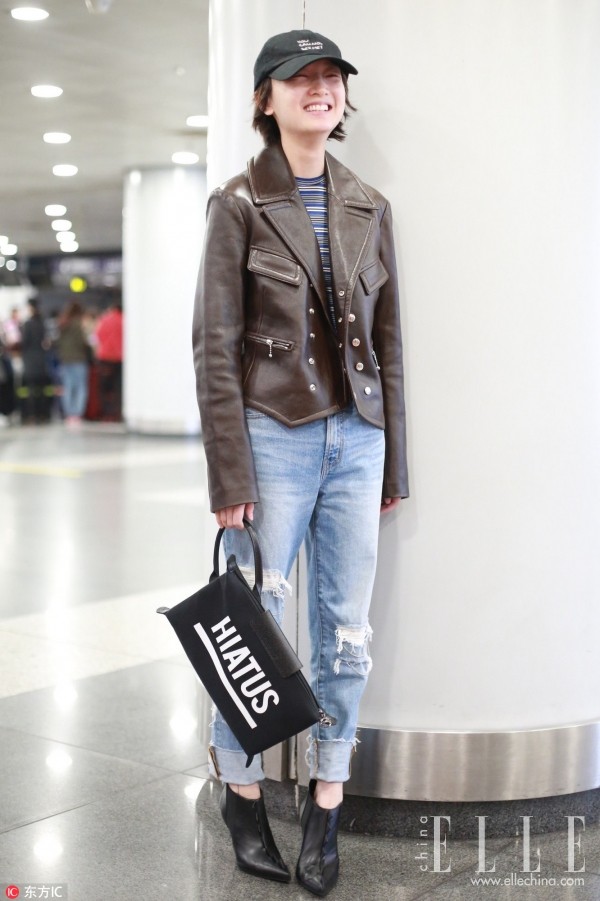 宋茜混搭双肩包个性加分,宋茜新包