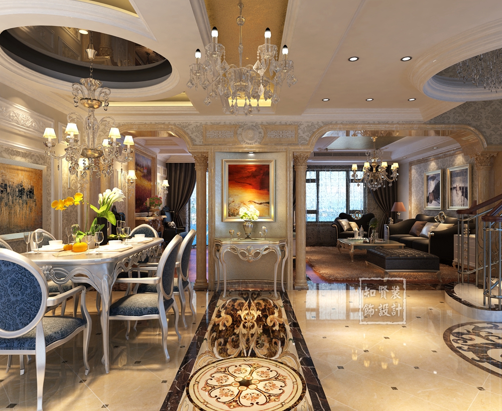 230平米餐厅吊灯壁纸,欧式壁纸灯盘效果图