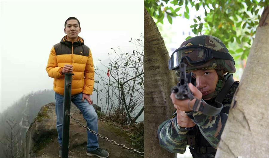 换装后的兵哥精神面貌焕然一新,退伍军人变装特警