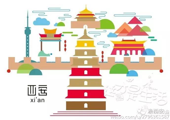 中国风建筑手绘插画,卡通手绘城市建筑插画