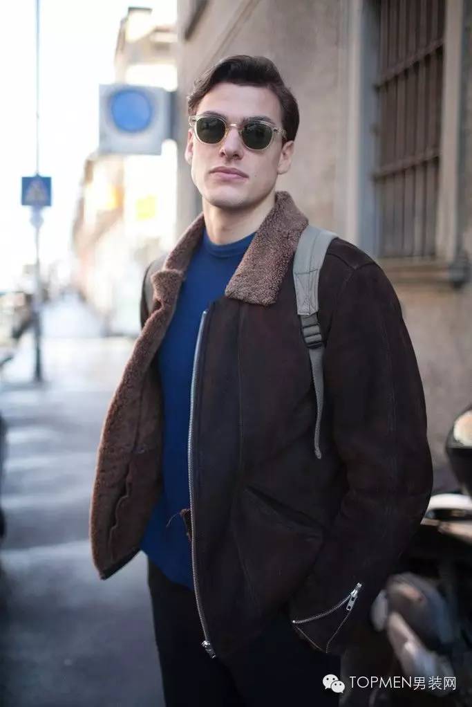 复古保暖夹克,belstaff剪羊毛飞行员夹克