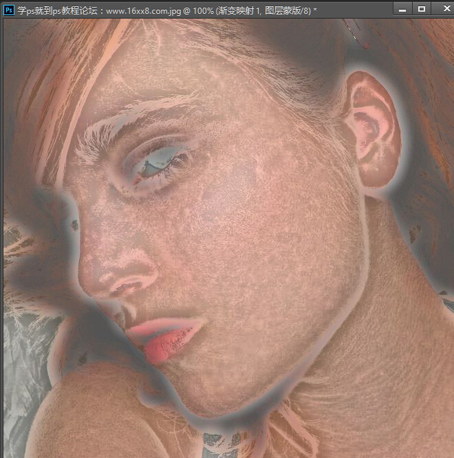 489「PS磨皮」磨皮去雀斑,利用计算和渐变映射清除雀斑