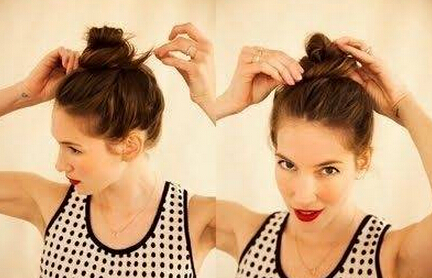 丸子头的扎法简单易学好看头发多,低丸子头简单扎法慵懒风丸子头