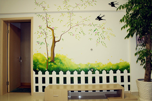 丙烯颜料画墙体彩绘简单教程,墙体彩绘用什么颜料最好