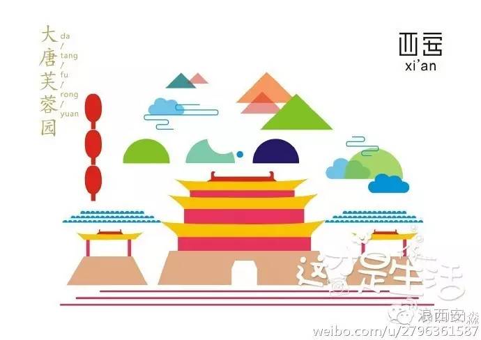 中国风建筑手绘插画,卡通手绘城市建筑插画