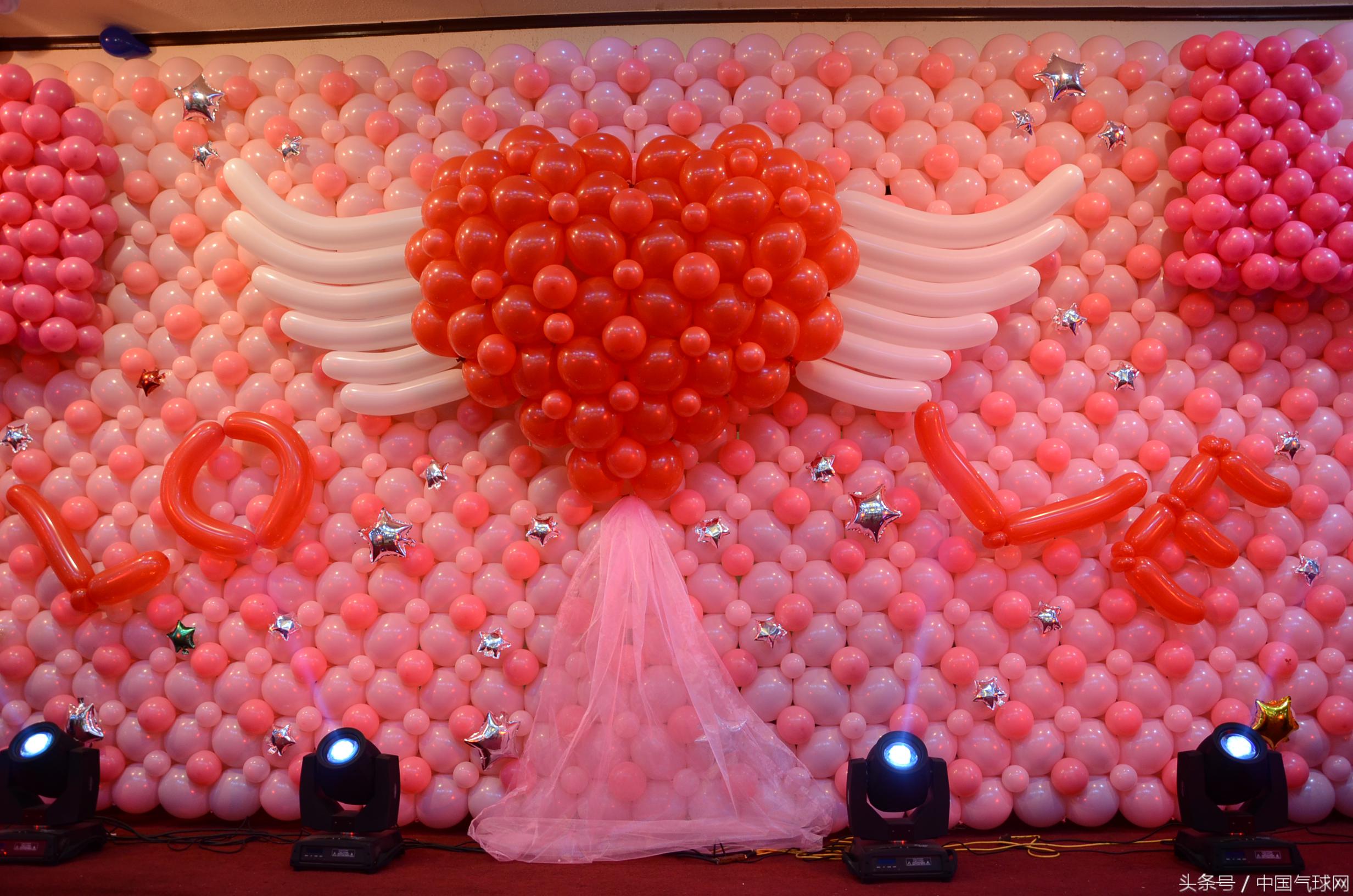 创意婚礼气球装饰,婚礼4个气球蝴蝶结的系法