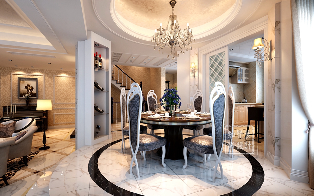 230平米餐厅吊灯壁纸,欧式壁纸灯盘效果图