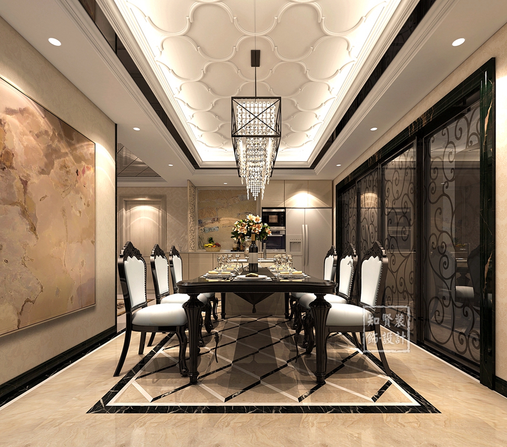 230平米餐厅吊灯壁纸,欧式壁纸灯盘效果图