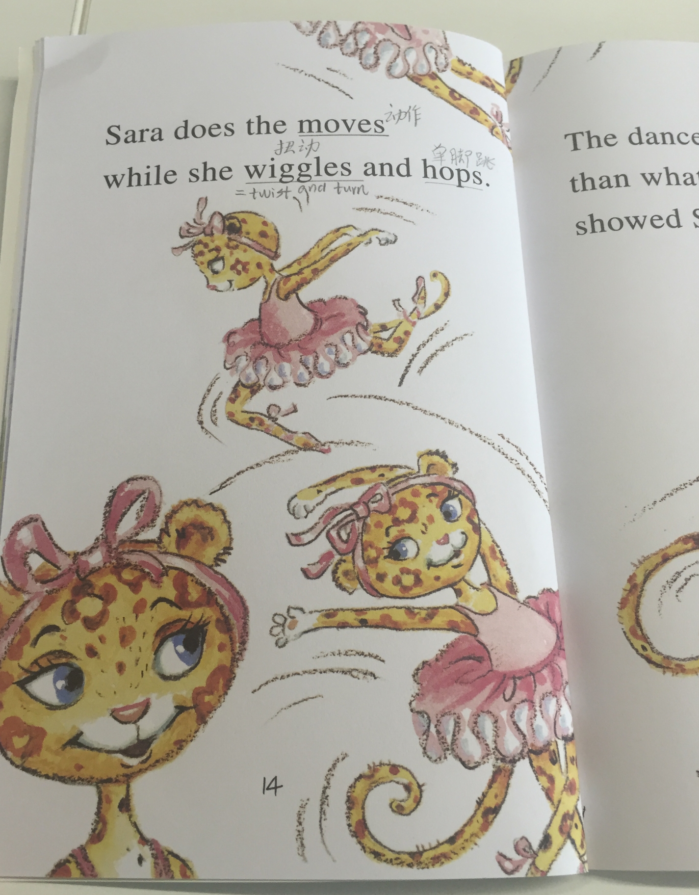 跟小猫Mia绘本学跳舞相关的英文,服装、舞蹈动作应有尽有