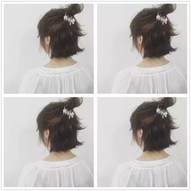 显年轻的发型扎法半扎短发,短发女孩扎古代头发怎么扎