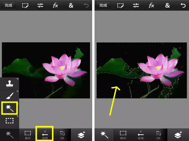 如何把荷花修图成水墨画,手机荷花后期水墨画教程