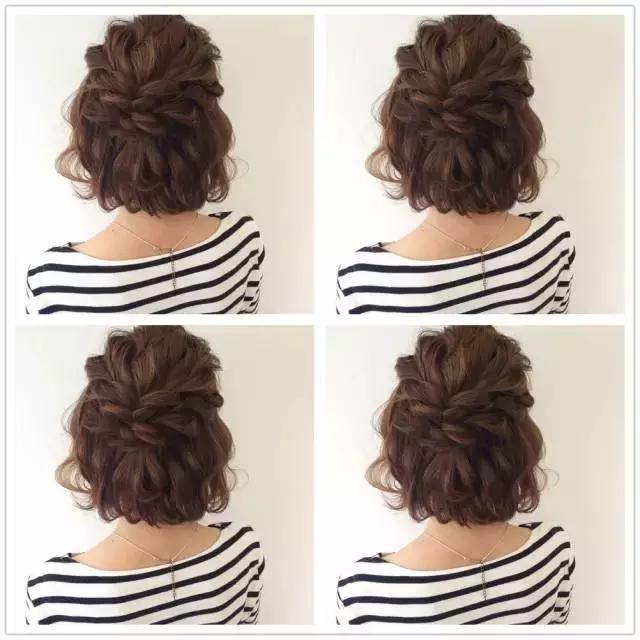 显年轻的发型扎法半扎短发,短发女孩扎古代头发怎么扎