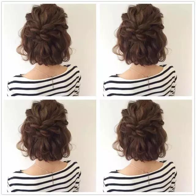 显年轻的发型扎法半扎短发,短发女孩扎古代头发怎么扎