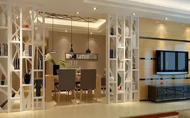 餐厅客厅垭口隔断柜造型效果图,客餐厅一体隔断柜怎么做好看