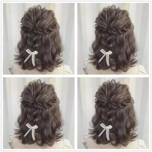 显年轻的发型扎法半扎短发,短发女孩扎古代头发怎么扎