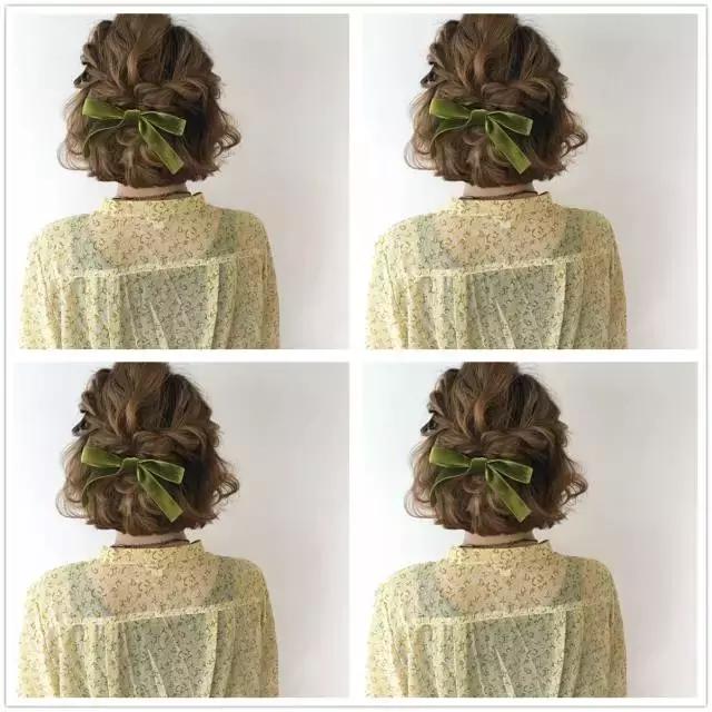 显年轻的发型扎法半扎短发,短发女孩扎古代头发怎么扎