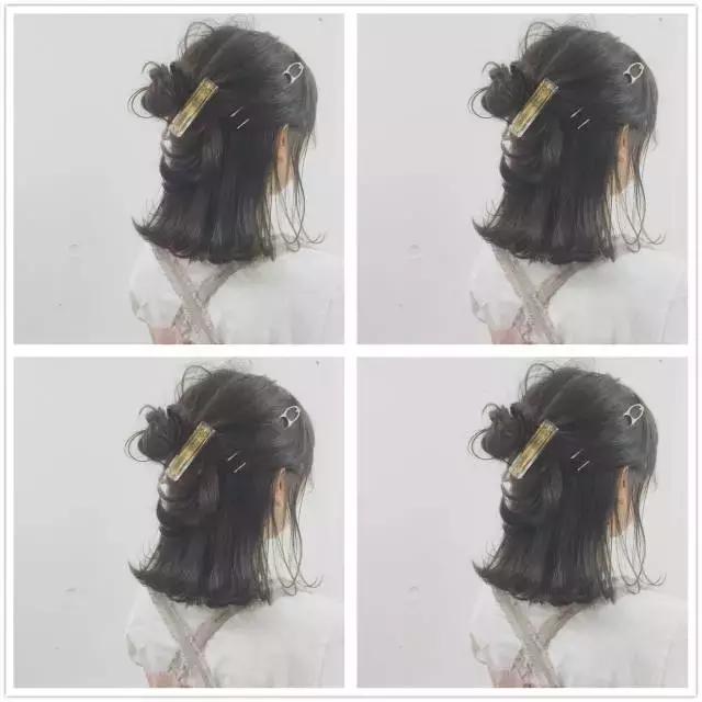 显年轻的发型扎法半扎短发,短发女孩扎古代头发怎么扎