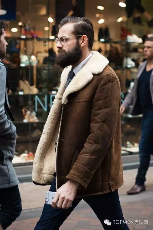 复古保暖夹克,belstaff剪羊毛飞行员夹克