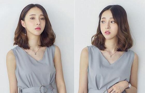 韩式梨花烫短发发型图片,韩式中分发型短发