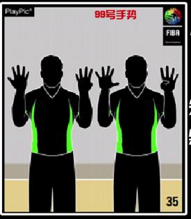 篮球裁判手势教学进攻犯规手势,篮球裁判手势号码图解