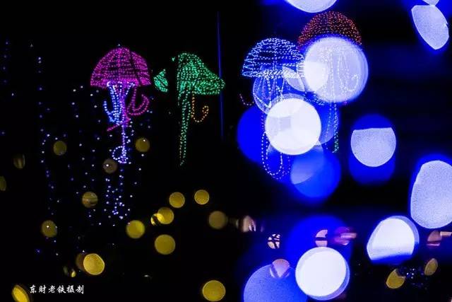 五彩斑斓的灯光夜晚,夜晚的璀璨灯光