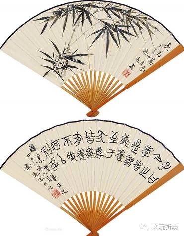 扇面作品65幅扇子拍卖价格,清代十三行檀香折扇拍卖价格