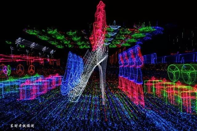 五彩斑斓的灯光夜晚,夜晚的璀璨灯光