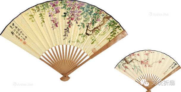 扇面作品65幅扇子拍卖价格,清代十三行檀香折扇拍卖价格
