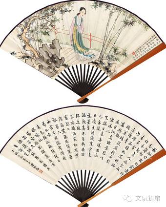 扇面作品65幅扇子拍卖价格,清代十三行檀香折扇拍卖价格